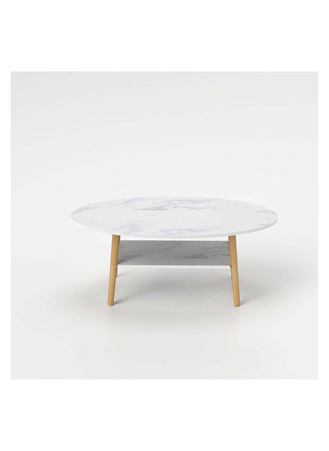 DANUBE HOME Freya Coffee Table Multifunctional Living Room Desk Space Saving Center Table Modern Design Furniture For Home Living Room L 100 x W 50 x H 42 cm White  - Image 4