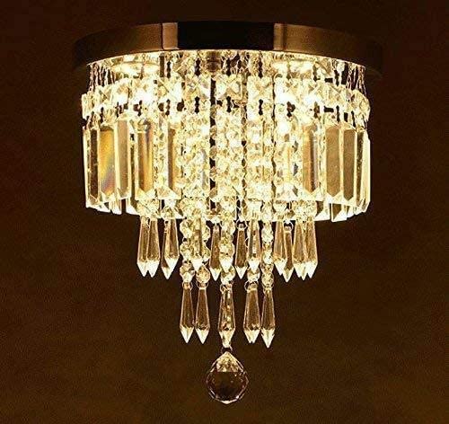 CRYSTA WORLD K9 3 Watts Crystal Chandelier Light Fixture,Warm White,Round - Image 1