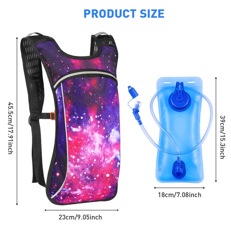 KUYOU Rave Hydration Pack, Hydration Backpack with 2L Hydration Bladder, Festival Essential Water Backpack for Hiking, Running, Cycling, and Music Festivals - Image 2