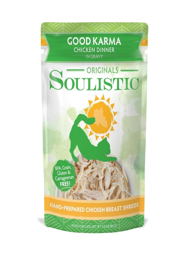 Soulistic طعام القطط الرطب من سوليستيك أوريجينالز، بنكهة دجاج جود كارما في مرق اللحم، عبوة 8 أكياس (3 أونصة). - Image 1
