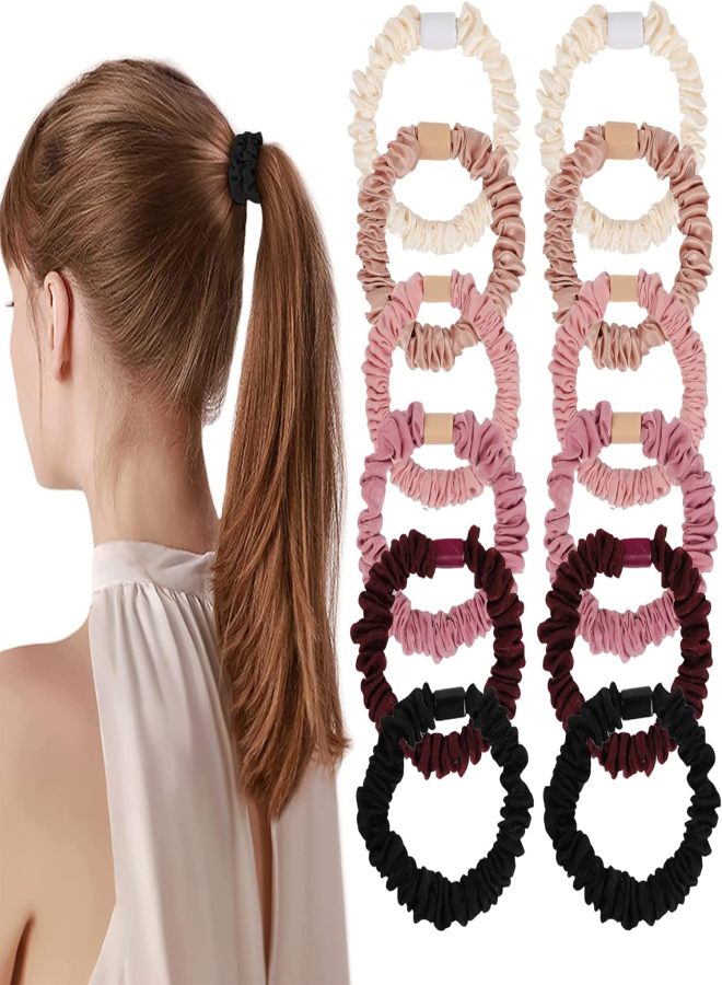 6-piece satin hair band, small and large, cute hair accessories, soft and non-slip elastic, suitable for ponytail curly hair, no hair damage, girls' gift. - Image 2