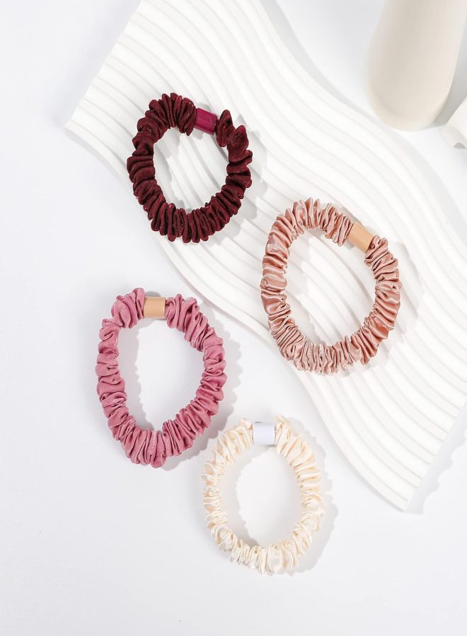 6-piece satin hair band, small and large, cute hair accessories, soft and non-slip elastic, suitable for ponytail curly hair, no hair damage, girls' gift. - Image 5