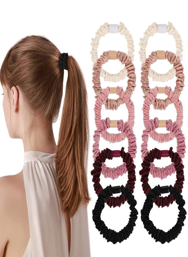 6-piece satin hair band, small and large, cute hair accessories, soft and non-slip elastic, suitable for ponytail curly hair, no hair damage, girls' gift. - Image 1
