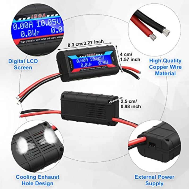 2 Pieces Current Analyzer, 150A High Precision Amp Meter, Digital LCD Backlight Power Monitor, Battery Consumption Performance Tester, Stable Circuit Detection Tool - Image 4