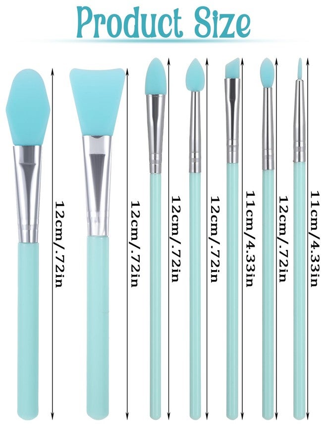 Bremorou 7Pcs Silicone Makeup Brush, Face Cream & Mask Applicator Kit for UV Epoxy Art, Lip Eye Cream Blending Tools - Soft Jelly Brushes (Green) - Image 2
