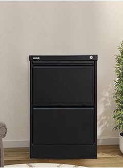 RIGID Steel Curved 2 Drawers Filing Cabinet Black 73x46.5x62cm  - Image 1