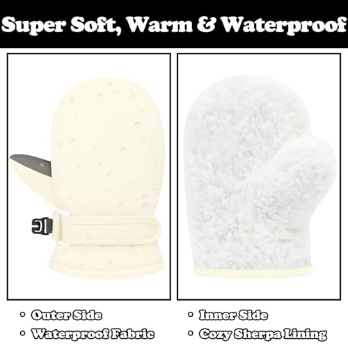 Sarfel Toddler Waterproof Mittens Toddler Waterproof Gloves Toddler Winter Mittens Toddler Snow Gloves 4T Toddler Ski Gloves - Image 2