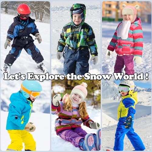 Sarfel Toddler Waterproof Mittens Toddler Waterproof Gloves Toddler Winter Mittens Toddler Snow Gloves 4T Toddler Ski Gloves - Image 4