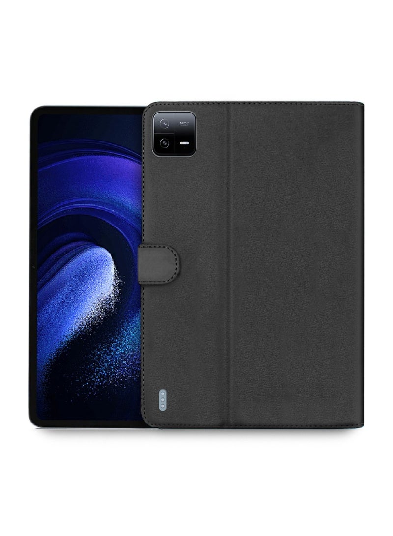 OMAKER Premium Quality Leather Smart Flip Case Full Protective Cover With Magnetic Stand For Xiaomi Pad 6 / Pad 6 Pro 11 Inch 2023  – Black - Image 1