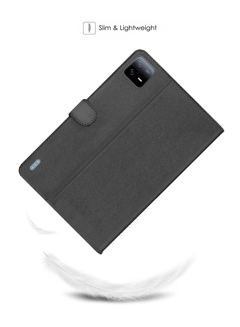 OMAKER Premium Quality Leather Smart Flip Case Full Protective Cover With Magnetic Stand For Xiaomi Pad 6 / Pad 6 Pro 11 Inch 2023  – Black - Image 4