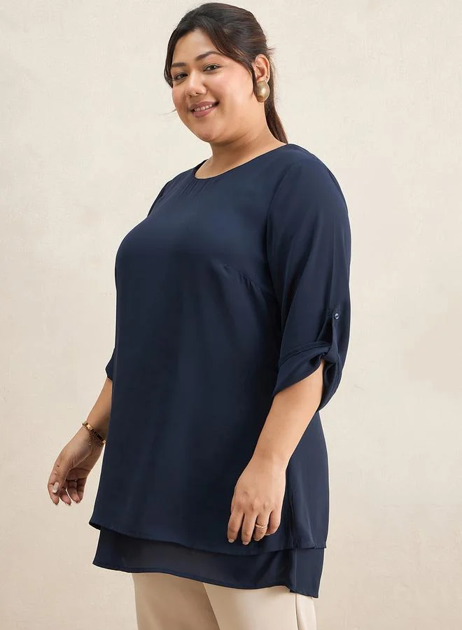 Femmella Femmella Plus Sie Double Layer Longline Tunic