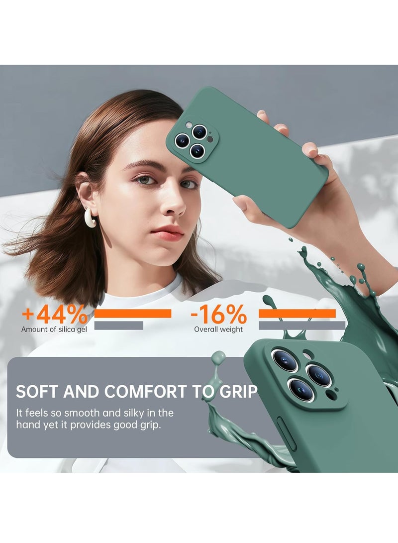 ELTRAZONE iPhone 16 Pro Max Case with 2 Screen Protectors – Liquid Silicone Protective Phone Case (6.9") – Compatible with MagSafe – Upgraded Camera Protection – Dark Green - Image 3