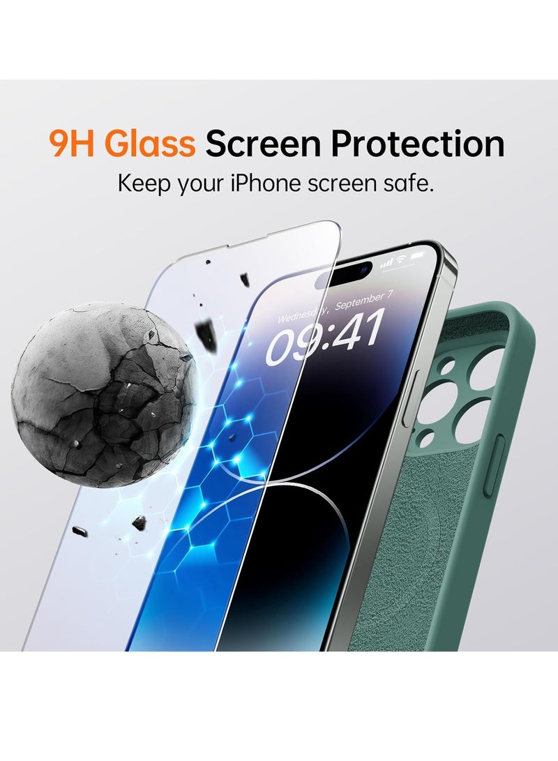 ELTRAZONE iPhone 16 Pro Max Case with 2 Screen Protectors – Liquid Silicone Protective Phone Case (6.9") – Compatible with MagSafe – Upgraded Camera Protection – Dark Green - Image 4