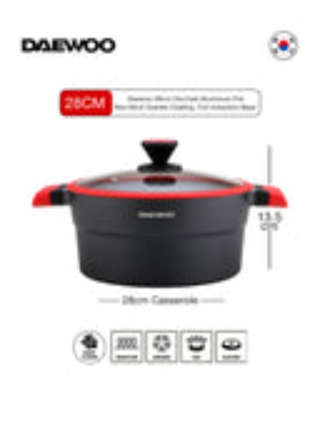 Daewoo 28cm Pot  X Series - DCC 2800 (Black & RED) - Image 2