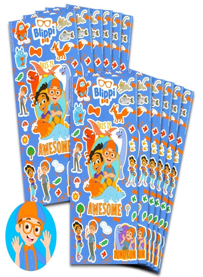Blippi Party Favors for Boys & Girls Bundle ~ 12 Pack Sticker Sheets for Kids Birthday Party Goodie Bags Party Supplies Set - Image 1