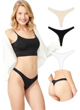 COTTONHILL Basic Laser Cut Thong Panties 3 Pack - 1  - Image 1