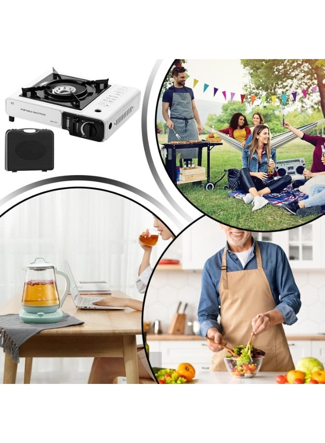 ARNOTEC موقد غاز محمول للتخييم 2900 واط مع واقي ريح وحقيبة حمل – موقد خارجي قابل للتعديل للنار للتخييم، المشي، الشواء والاستخدام الطارئ - Image 3
