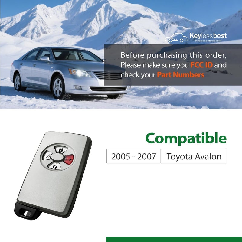 Keylessbest Replacement Key Fob for 2005-2007 Toyota Avalon - 4 Buttons, 315MHz - Image 5