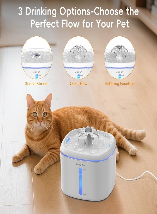 AIAUON Cat Water Fountain,84oz/2.5L Pet Cat Fountain – Ultra Quiet Upgraded Automatic Pet Water Dispenser with 3 Replaceable Filters, Indoor Cat & Dog Drinking Bowl - Image 3