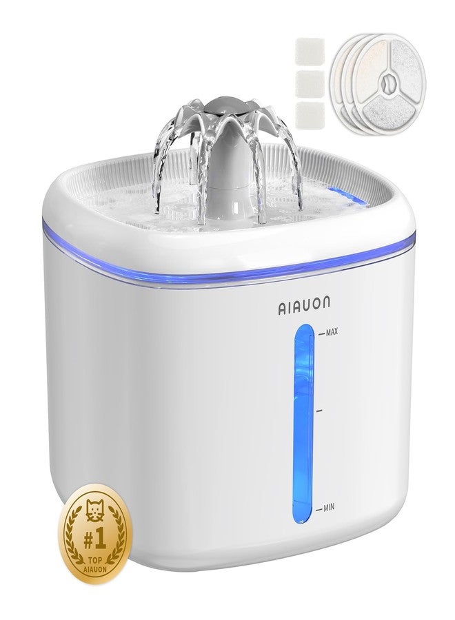 AIAUON Cat Water Fountain,84oz/2.5L Pet Cat Fountain – Ultra Quiet Upgraded Automatic Pet Water Dispenser with 3 Replaceable Filters, Indoor Cat & Dog Drinking Bowl - Image 1