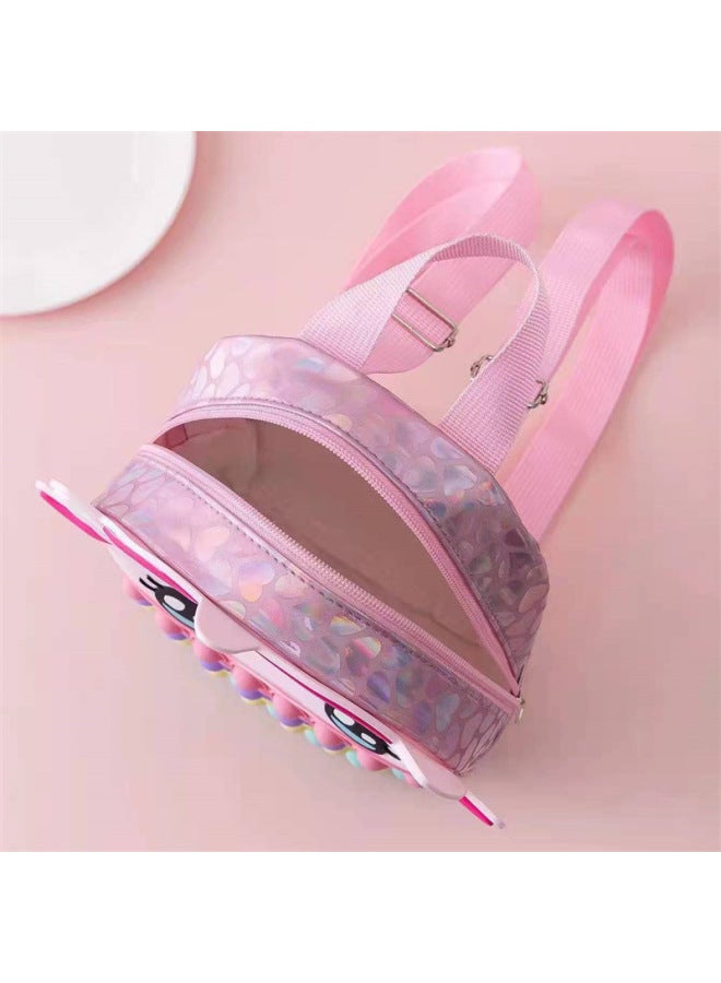 Bestseller Unicorn Backpack Mouse Exterminator Silicone Pressure Relief Children's Toy Bookbag Dual Shoulder Bag-Color:Red  - Image 3