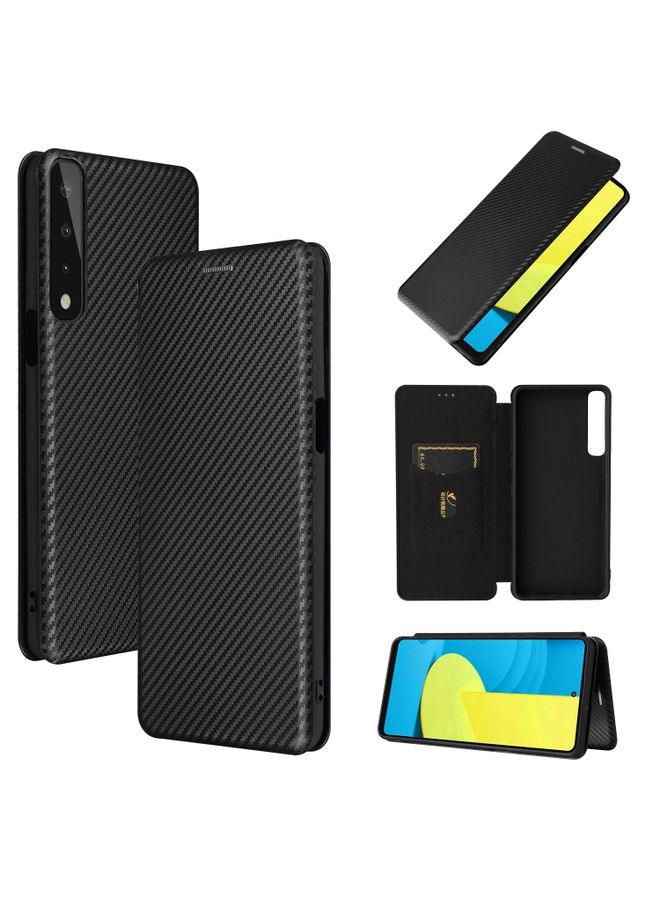 BGM Case Cover For LG Stylo 7 Carbon Fiber Texture Horizontal Flip TPU + PC + PU Leather Case with Card Slot Black