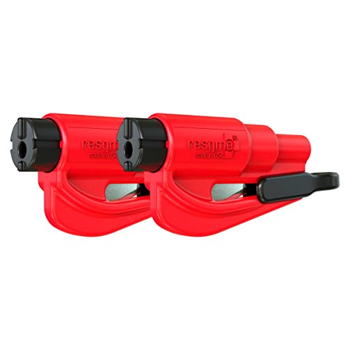 RESQME - 04.100.07 resqme The Original Keychain Car Escape Tool, Made in USA (Red) - Pack of 2, Two Pack - Image 1