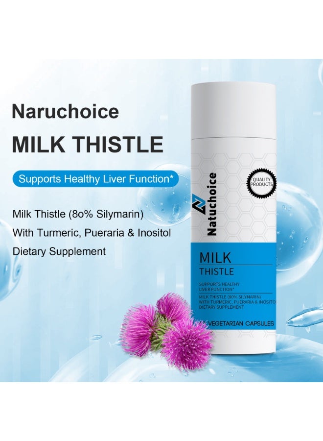 Natuchoice Daily 2 Capsules Liver Support｜Milk Thistle 80% Silymarin Capsules｜With Turmeric + Pueraria + Inositol｜Vegetarian Capsules Detox & Enhance Liver Health｜Natuchoice - Image 2