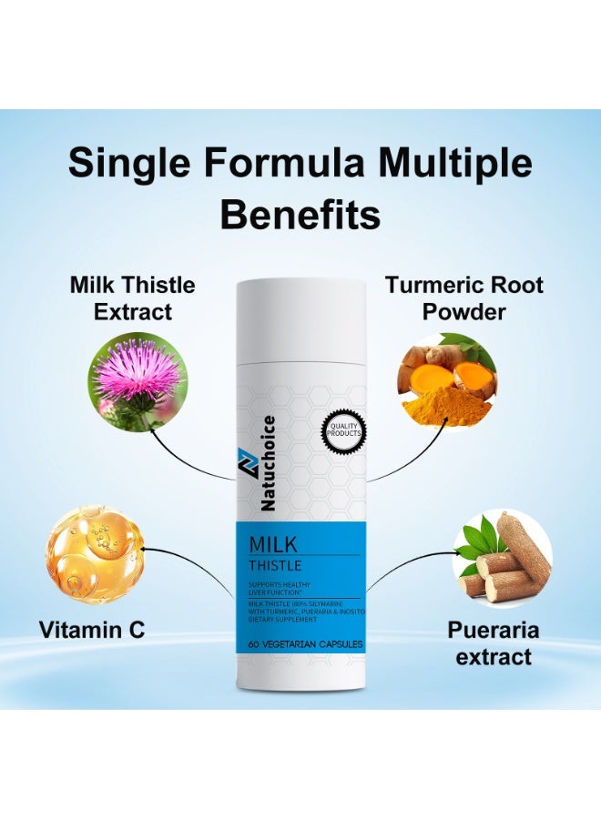 Natuchoice Daily 2 Capsules Liver Support｜Milk Thistle 80% Silymarin Capsules｜With Turmeric + Pueraria + Inositol｜Vegetarian Capsules Detox & Enhance Liver Health｜Natuchoice - Image 5