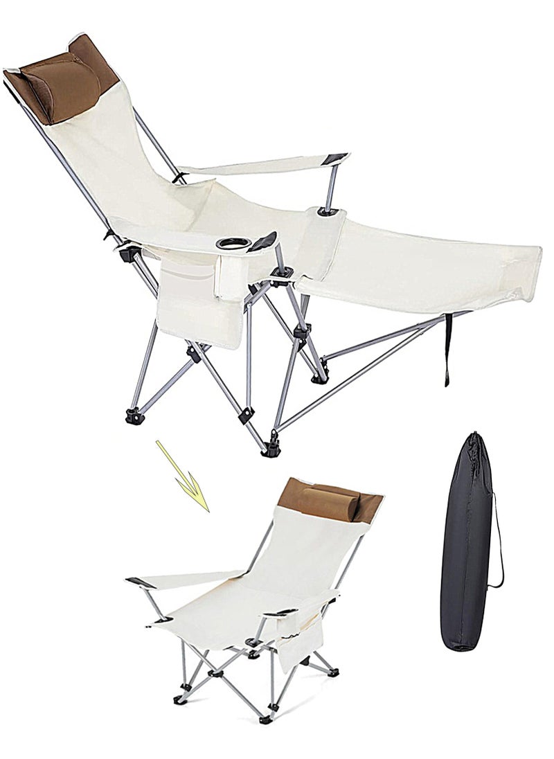 Sharpdo Foldable Beach Chair with Bottle Holder Outdoor Camping Home Office Folding Bed,Suitable for Camping, Beach, Outdoor Activities 50*50*(90-160)cm,2 Modes  - Image 2