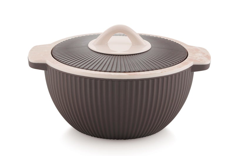 Liza طقم ليزا كوزموس من 2 قدر، قدر دائري معزول داخلي من الفولاذ المقاوم للصدأ مع غطاء ومقبض | خالي من BPA | مقبض مريح | طقم كوزموس من 2 قطعة - 1450 مل + 1450 مل (بني) - Image 1