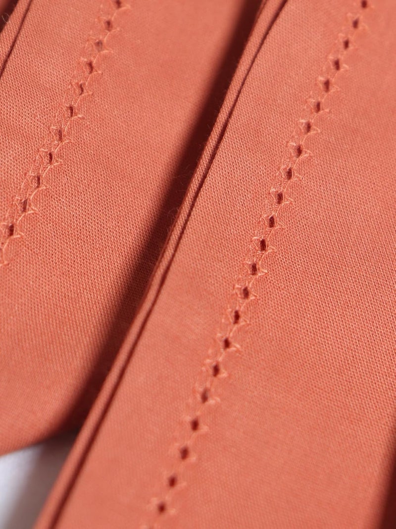 Zeba World Dinner Table Napkins 100% Cotton Set of 6 pcs | Fagotting Embroidery | Washable and Reusable Napkins for Dinner Table - Dark Coral Pink - 16x16 inches (40x40cms) (Pack of 6) - Image 2