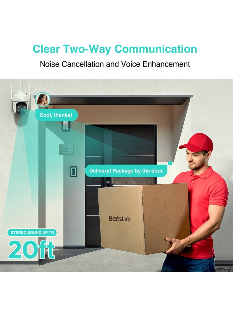 Botslab Outdoor Pan/Tilt Camera Pro W312 – 360° AI-Powered Smart Security Cam with NVR Support, All-Weather Protection, Multi-Scene Detection - Image 3