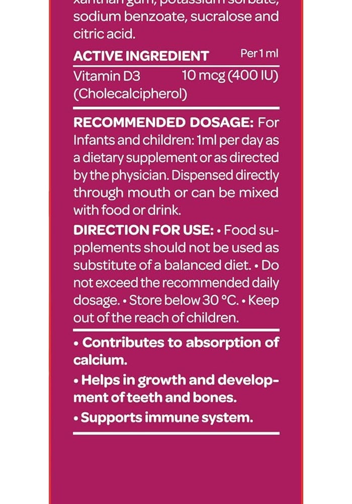 Marnys Vitahelp D3 Liquid Supplement - 50 ml - Image 3