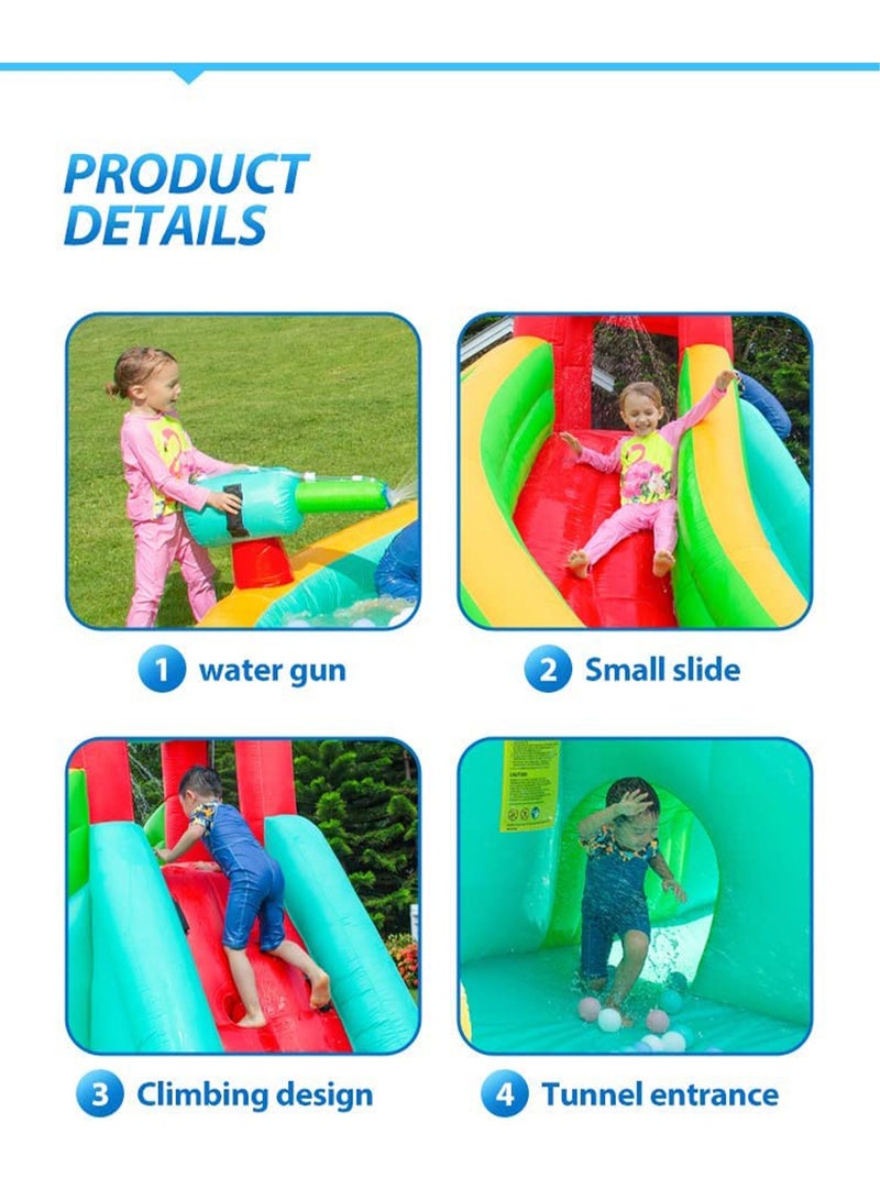 Inflatable Twin Water Slide With Bouncer and Tunnel for Kids Outdoor Play - Image 5