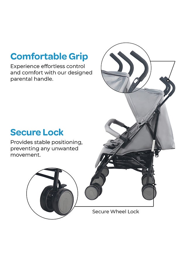Moon Twinnzi Double Stroller for Twins & Siblings – Side by Side Duo Tandem Pram for Infant & Toddler (0-3 Years), Lightweight, UV Canopy, Adjustable Recline Seats-Upto 15kg per Seat - Grey - Image 3