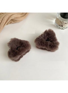 Luzen 4Pcs Plush Cat Ears Hair Claw Clips Barrettes Forehead Hair Bangs Clip Headwear Halloween Cosplay Costume Hair Accessories For Women Girls Black And Coffee  - Image 5