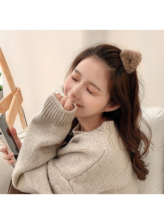 Luzen 4 قطع مشابك شعر آذان قطة مصنوعة من الفرو لربط الشعر، بارِيتات، مشابك شعر للجبين، إكسسوارات شعر للهالوين، تنكر، ملابس، إكسسوارات شعر للنساء والفتيات باللون الأسود والبني - Image 3