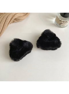 Luzen 4Pcs Plush Cat Ears Hair Claw Clips Barrettes Forehead Hair Bangs Clip Headwear Halloween Cosplay Costume Hair Accessories For Women Girls Black And Coffee  - Image 4