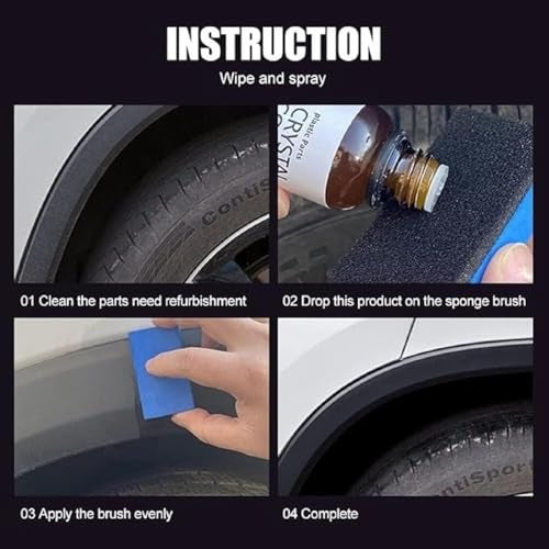 BELLOX ENTERPRISE BELLOX Crystal Coating for Car Bike Plastic Parts | 30ml PVC Restorer for Car Revitalizing Coating Agent | Car Maintenance Dashboard Plastic Parts | Crystal Coating Cleaner Polish Shining Accessories - Image 4