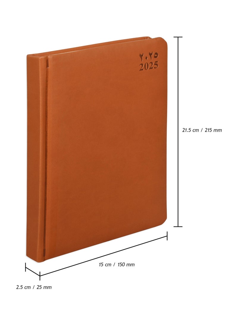FIS A5 Diary 2025 (Arabic/English) Brown - FSDI19AE25BR - Image 4