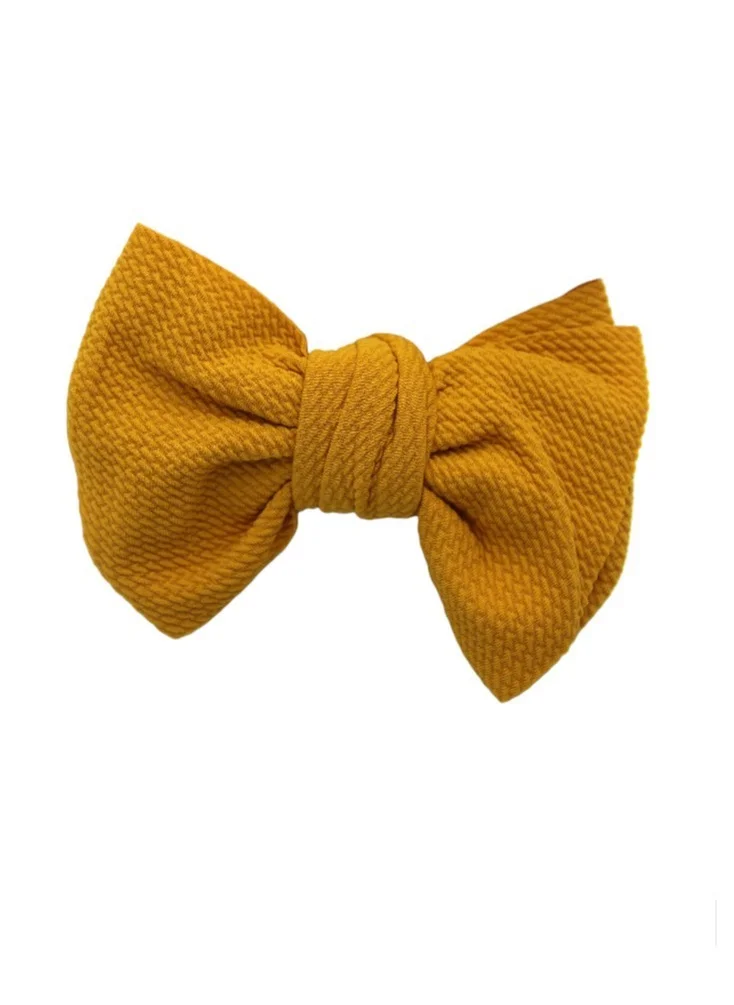 Bambimici Bambimici - Mira Assorted Big Ribbon Bow Headband for Babies - Yellow Floral Print