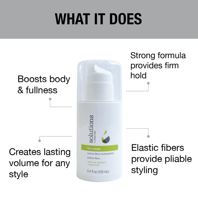 GREAT CLIPS Solutions Fiber Cream 3.4oz | Firm Hold with Pliable Styling | Create Volume and Lift | Great for Naturally Curly Hair - Image 4