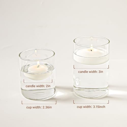 Ashlux White Floating Candles 2 inch, 24 Pack Floating Candles 5-6 Hours Long Burning, Unscented Floating Candle for Centerpieces, Wedding, Christmas Lights, Romantic Night for Her/Him Set - Image 2