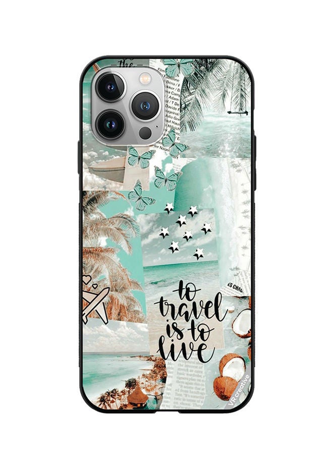 VR CREATIVE Protective Case Cover For Apple iPhone 12 Pro Max To Tavel Is To Live Design Multicolour - Image 1