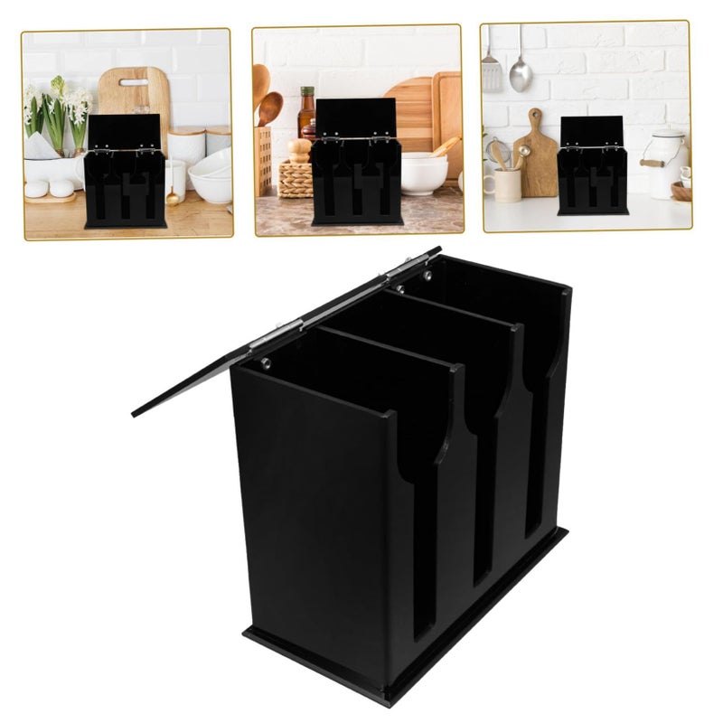 Acrylic Spoon And Fork Organizer Non Slip Cutlery Dispenser Compact Kitchen Utensil Holder - Image 3