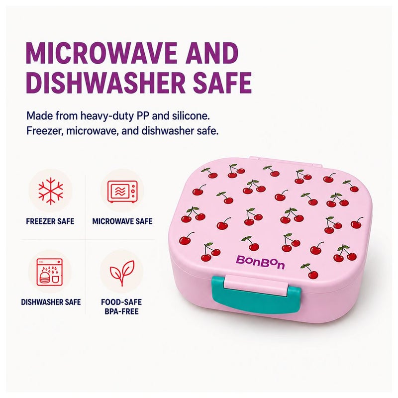 BonBon - 3 Compartments Lunchbox - 1000ml - Cherries - Image 3