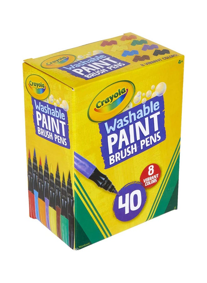 Crayola أقلام فرشاة الطلاء القابلة للغسل | ألوان سهلة الإزالة، 8 ألوان، عبوة من 40 | 5+ سنوات - Image 3