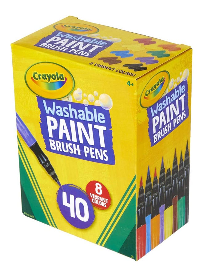 Crayola أقلام فرشاة الطلاء القابلة للغسل | ألوان سهلة الإزالة، 8 ألوان، عبوة من 40 | 5+ سنوات - Image 2