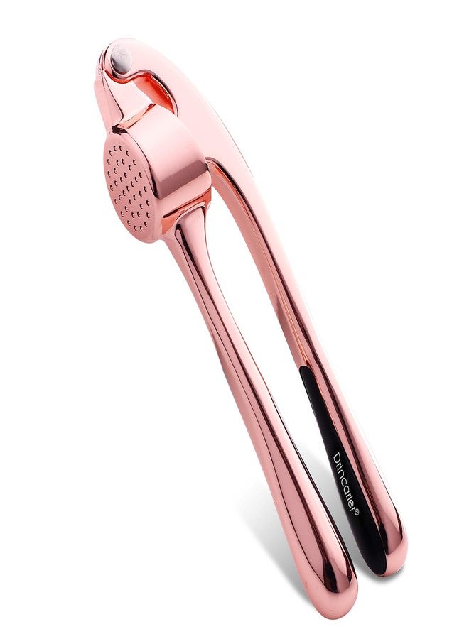 Drincarier Kitchen Garlic Press, Rust Proof & Dishwasher Safe Garlic Mincer, Durable Garlic Crusher, Easy to Clean and Squeeze, Rose - Image 4